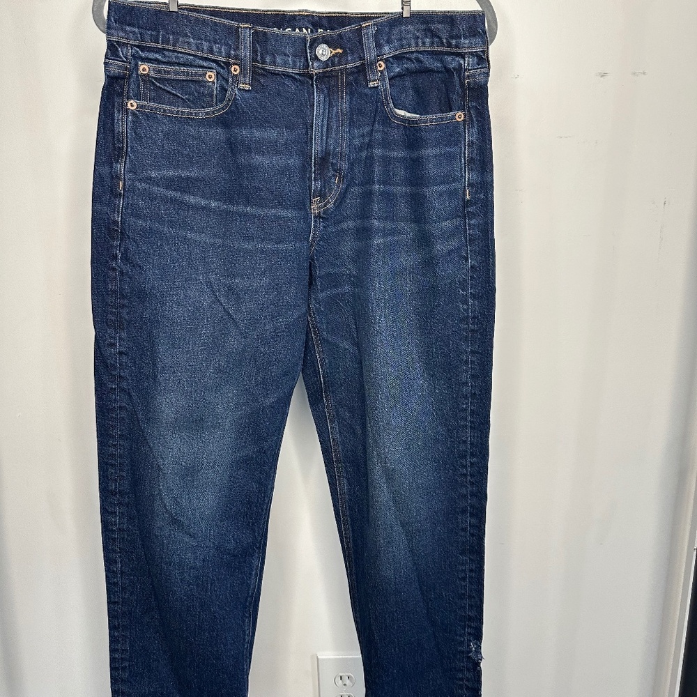 American Eagle Denim Jeans-Stretch Super High Rise Ankle Skinny-Size 8 Long